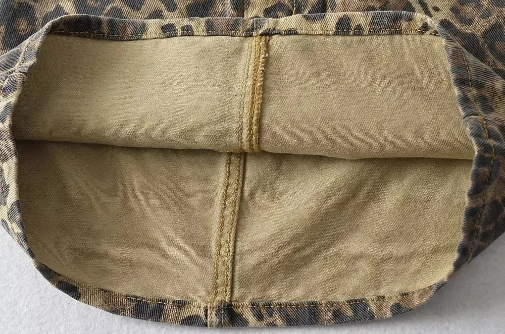 Leopard Love Distressed Wash Skirt