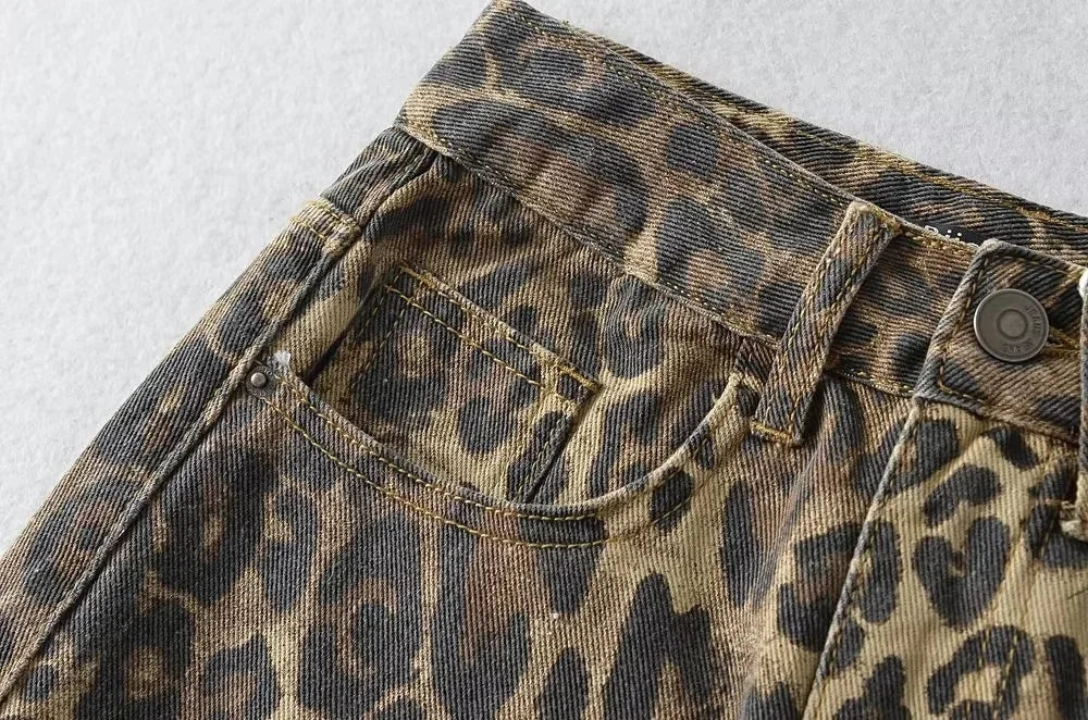 Leopard Love Distressed Wash Skirt