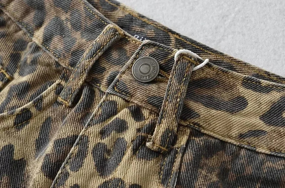 Leopard Love Distressed Wash Skirt
