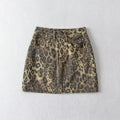 Leopard Love Distressed Wash Skirt